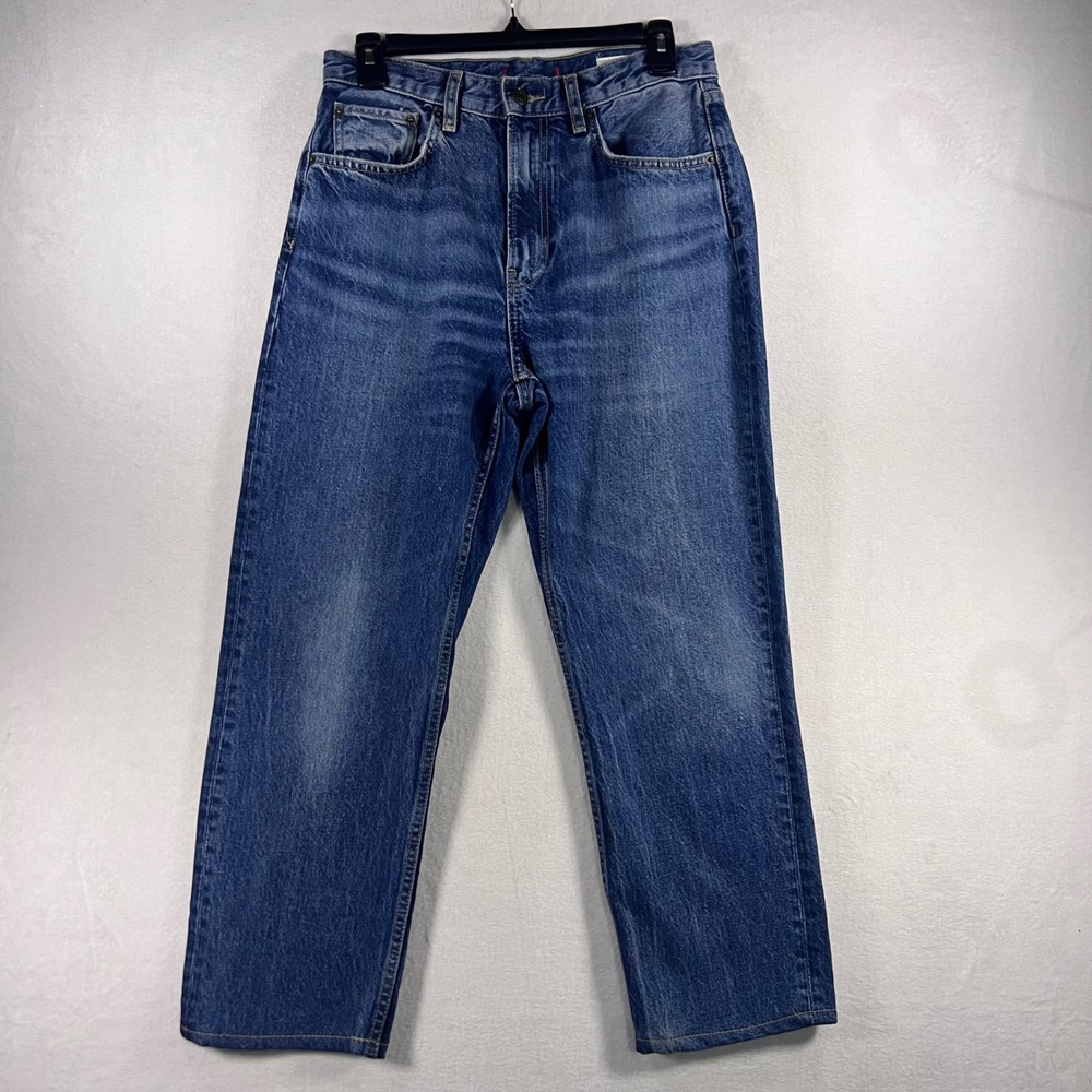 Zara Woman‎ Straight Leg Jeans Blue Denim Size 6 Mom Jean
